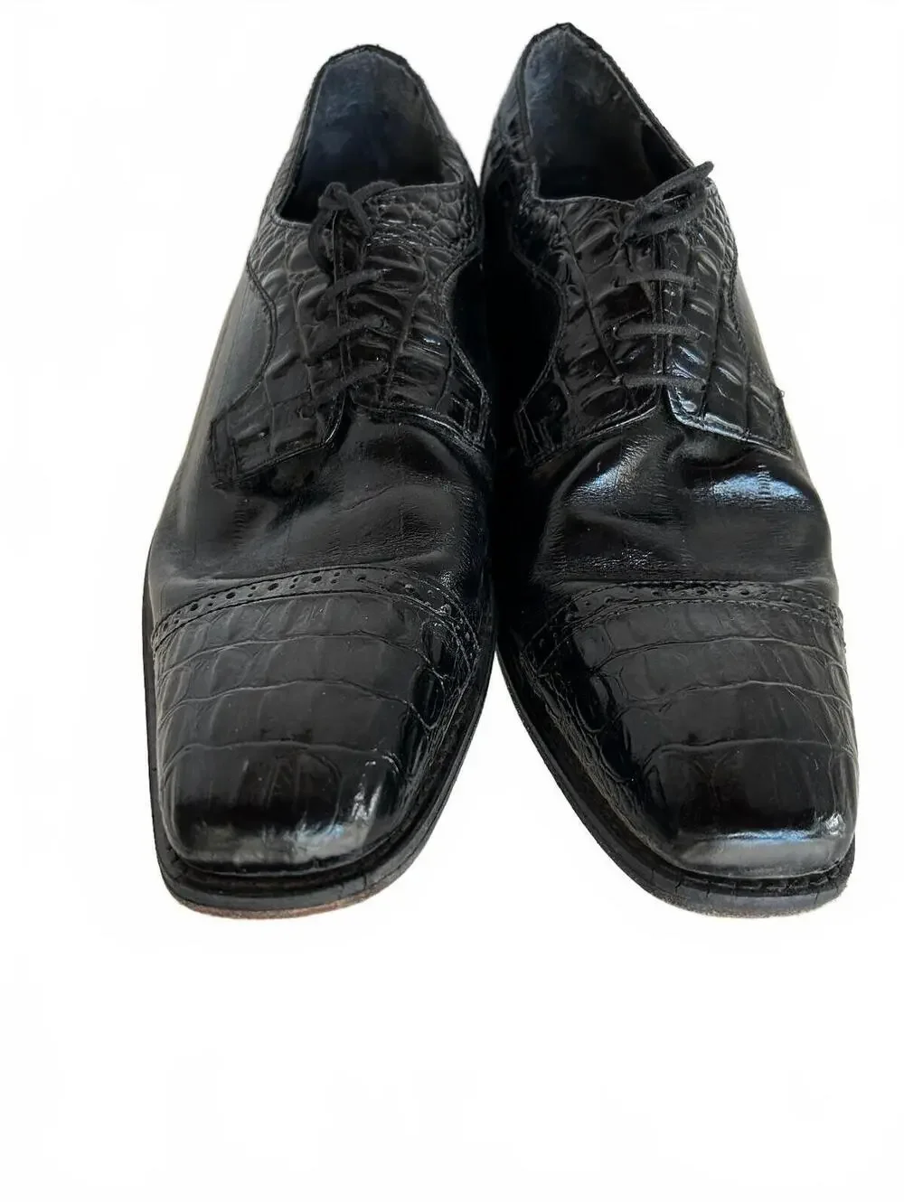 Stacy Adams Esposito Black Croc Leather Dress Shoes Men 12